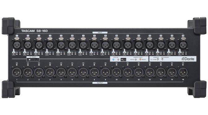 Tascam Introduces Versatile 16-In/16-Out Dante Stagebox