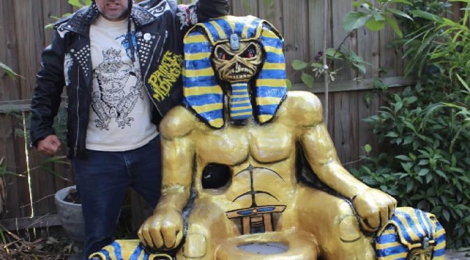 Fan makes giant Iron Maiden toilet inspired by Powerslave